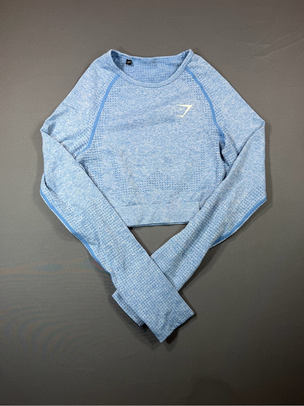 Women’sGymshark Blue Cropped Long Sleeve Athletic T-Shirt